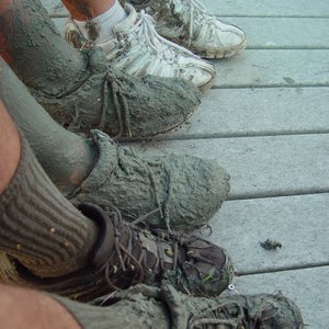 muddy shoes