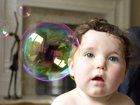 baby with bubble