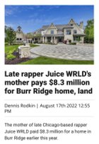 Juice WRLD’s mom buys home in Burr Ridge IL | Crains Chicago Business