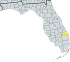 Map of Martin County Florida highlighting local cities, major roads, and real estate areas