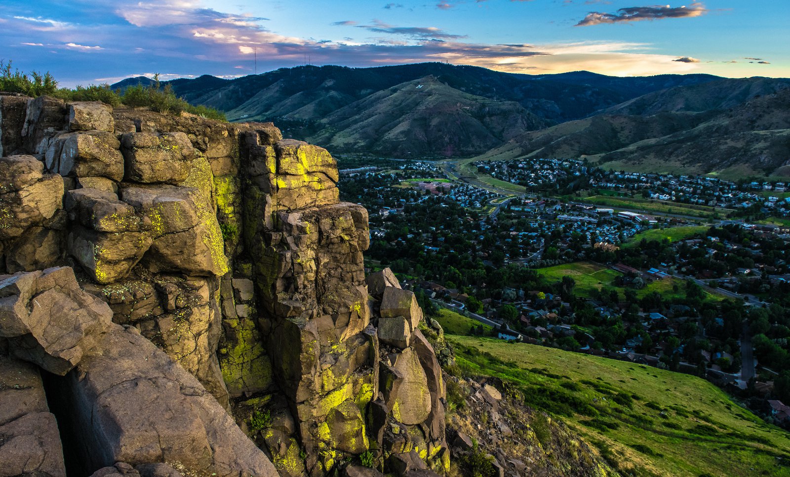 View of Golden, Colorado from North Table Mountain