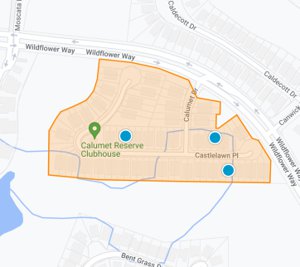 Interactive Calumet Reserve map search at Lely Resort in Naples Florida