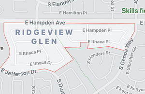 Ridgeview Glenn Neighborhood Map Aurora, CO