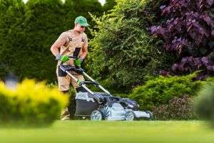 Man mowing the lawn