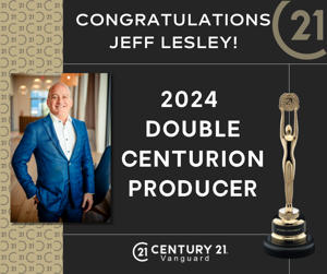 Jeff Lesley Century 21 Vanguard Double Centurion Award