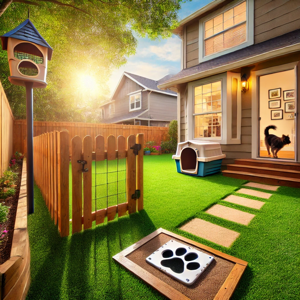 Pet-Friendly Backyard with Fence and Pet Door for Safe Outdoor Play