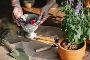 A person gardening
