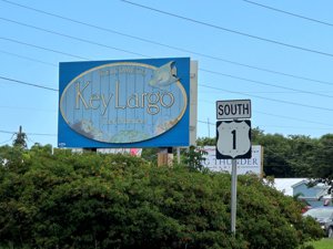 Key Largo real estate sign at the entrance to the Florida Keys