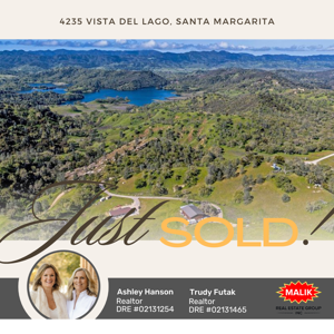 Just Sold! 4235 Vista del Lago, Santa Margarita