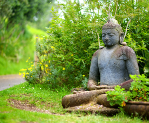 buddha statue at a garden in Kula