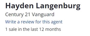 Hayden Langenburg, Zillow Profile