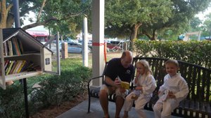 Twin children enjoy dedication of West U's most recent Little Free Library