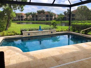 Wonderful lake view over the pool at 8207 Nice Way, Sarasota
