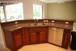 View of the pool and view from the Kitchen in Laurel Meadows, Sarasota