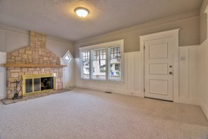 Living room of a Monterey Bungalow style home