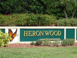 Heronwood neighborhood sign