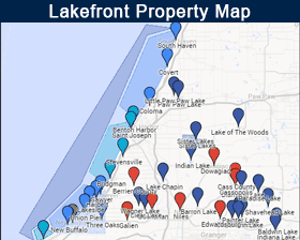 Map of lakes in Southwest Michigan