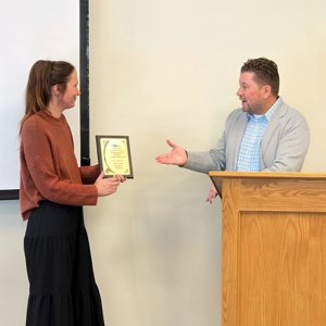 Picture of Jordan Cherrington becoming past president of UVAR