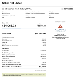 Click Me to See a Sample Net Sheet