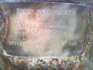 Image of a Idaho Well Tag