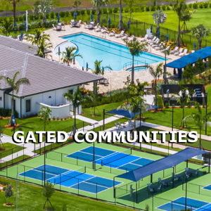 Entrance to a secure, upscale gated community in Vero Beach, offering privacy and amenities.