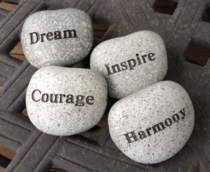 Inspirational painted rocks