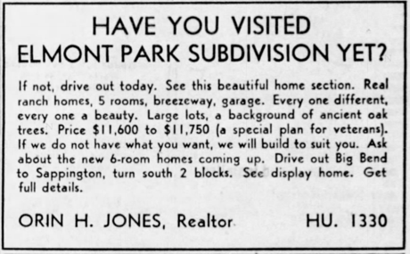 Elmont Park advertisement