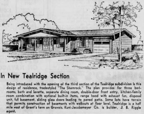 Tealridge subdivision Sappington MO