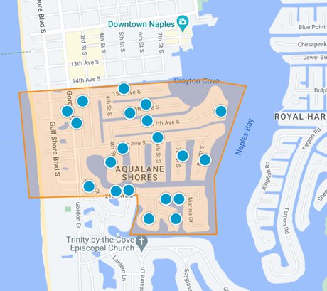 Aqualane Shores condo map search