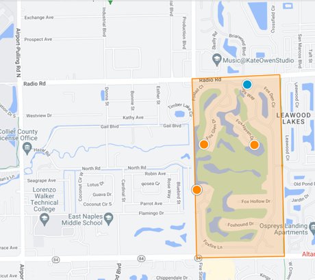 Foxfire Golf and Country Club map search