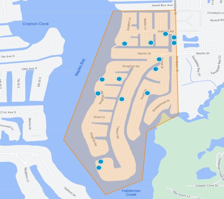 Royal Harbor Naples Bay waterfront map search