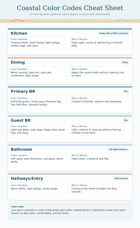 Coastal Color Codes Cheat Sheet