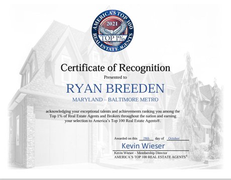 Top 1% of agents 2021