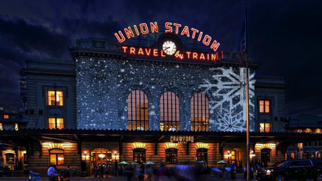 Union Station Holiday Lights Denver CO 