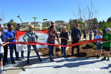 Ribbon Cutting Ceremony Wheatlands Metro District and Members From City Of Aurora CO