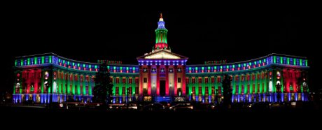 City and County Building Holiday Lights Denver CO
