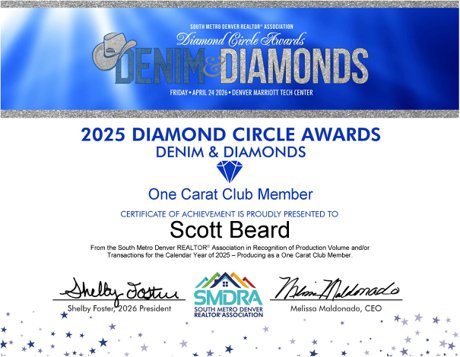 2025 Diamond Circle Award One Carat Club Member SMDRA