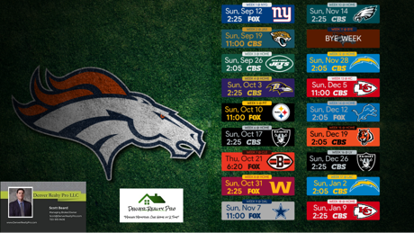2021 Denver Broncos Regular Season Schedule 