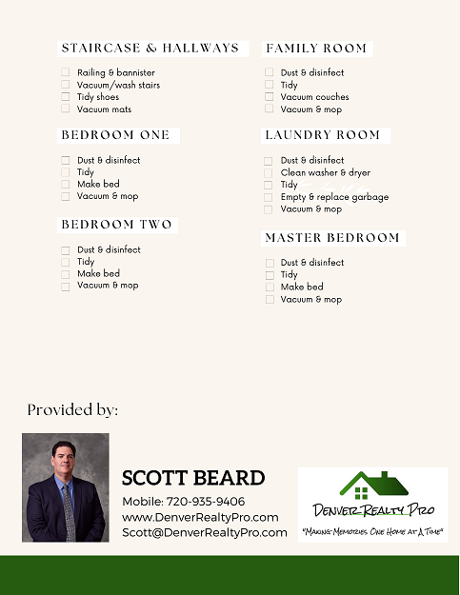 Denver Realty Pro, LLC Spring Cleaning Checklist Page 2