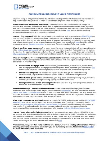 Consumer Guide To Buying Your First Home