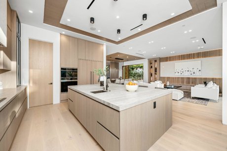 Modern open floor plan interior in a new construction home in Buda TX