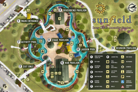 Sunfield Buda TX lazy river amenity and master planned community