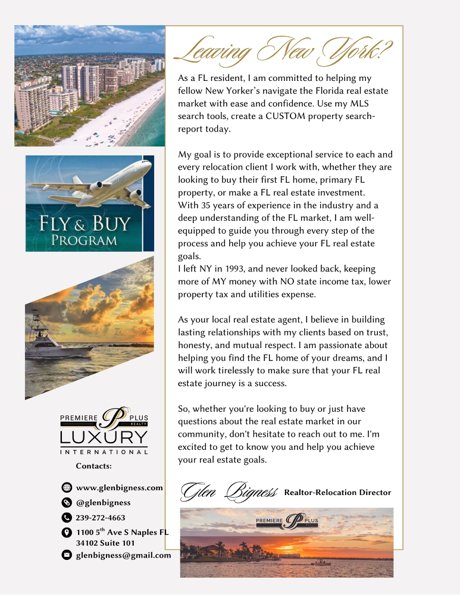 Relocation from  Y to FL real estate services