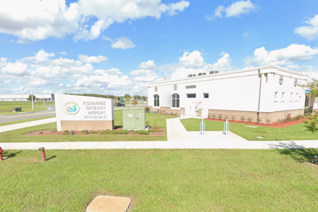 Kissimmee Gateway Airport runway near Disney World in Central Florida
