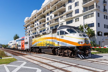 SunRail commuter train at Orlando station
