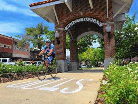 The West Orange Trail running through Downtown Winter Garden