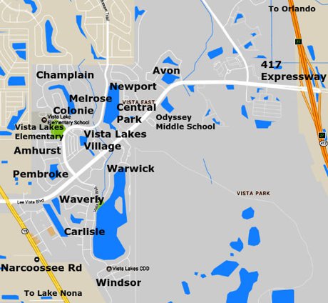 Vista Lakes Neighborhood Map