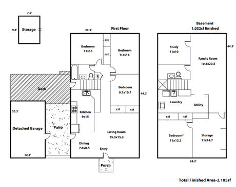 Floor Plan for 3240 S Grape Street Denver CO 