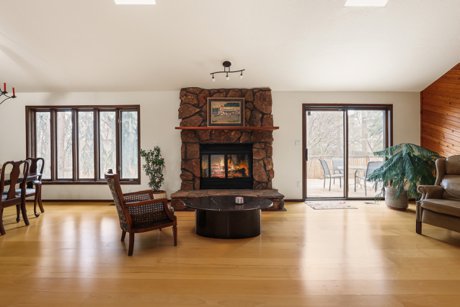 Fireplace in Living/Dining Area 5520 Homestead Way Boulder CO