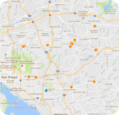 cenral san diego interactive map search
